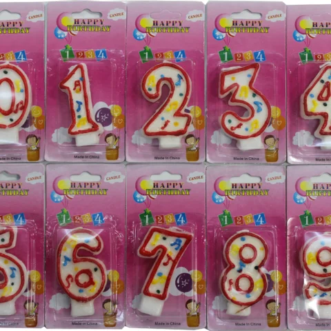 0-9 Happy Birthday Candle All Numbers X 10 100pcs