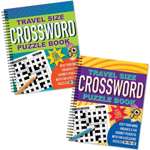 100 Puzzle Travel Size Crossword Puzzle Book Assorted