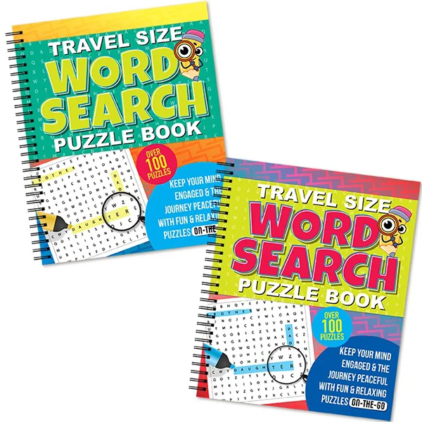 100 Puzzle Travel Size Word Search Puzzle Book Assorted