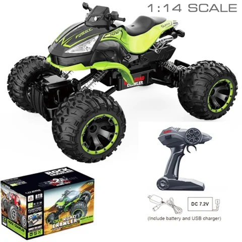1:14 Scale Off-Road Crawler Rc 4Wd Quad Rally Bike 2.4Ghz