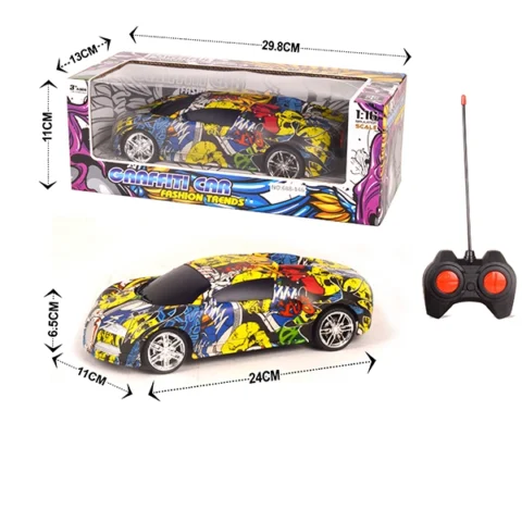 1:16 Scale Rc Rechargable High Speed Graffiti Car 27Mhz