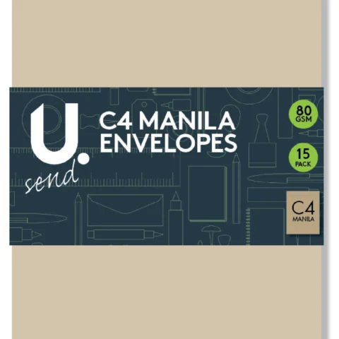 12 Pack Peel And Seal 80GSM C4 Manila Envelopes
