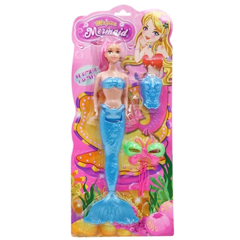 14" Mermaid Doll With Outfit & Magical Sea Creature
