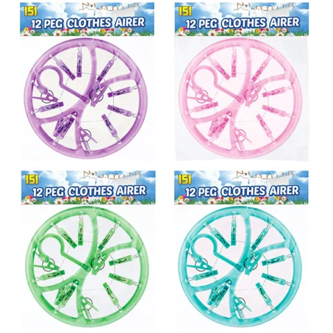 151 12 Peg Clothes Airer Assorted Colours