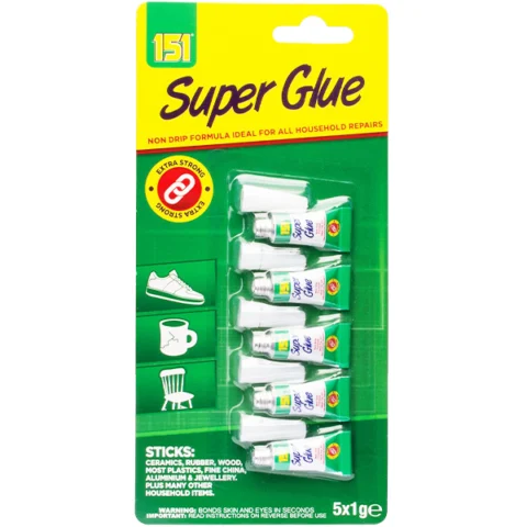 151 Extra Strong Super Glue 1g 5 Pack