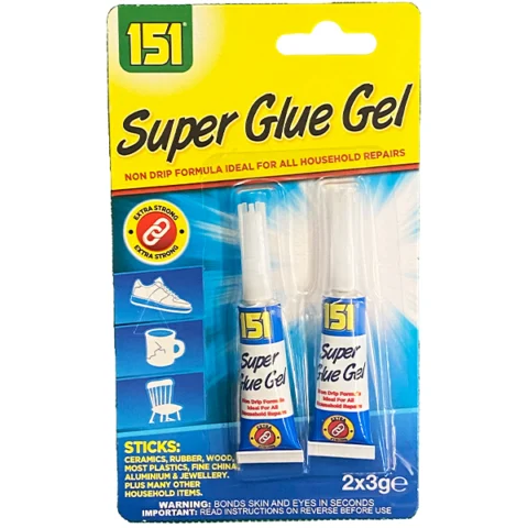 151 Extra Strong Super Glue Gel 3G 2 Pack
