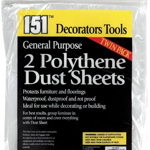 151 General Purpose Polythene Dust Sheets 3.6m X 2.7m 2pc
