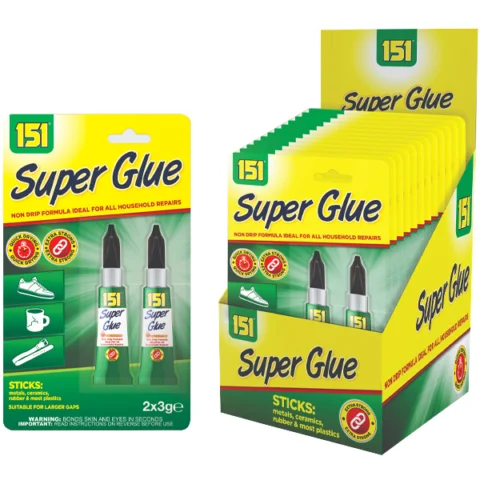 151 Non Drip Extra Strong Super Glue 3g 2 Pack
