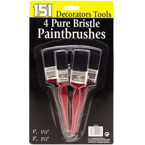 151 Pure Bristle Paintbrushes Set 4pc