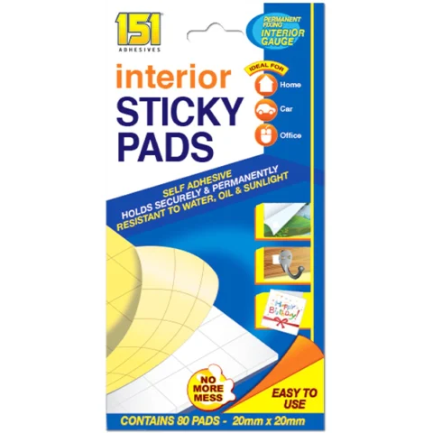 151 Self-Adhesive Interior Sticky Pads 80 Pack