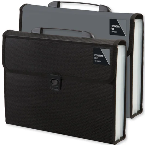 20 Pocket A4 Expanding File Assorted Colours