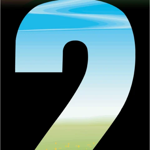 2pk Adhesive Meadow Wheelie Bin Number 2