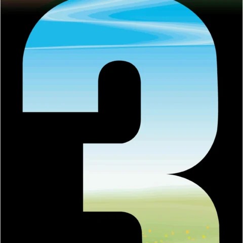 2pk Adhesive Meadow Wheelie Bin Number 3