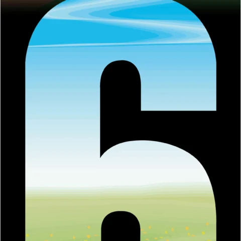 2pk Adhesive Meadow Wheelie Bin Number 6