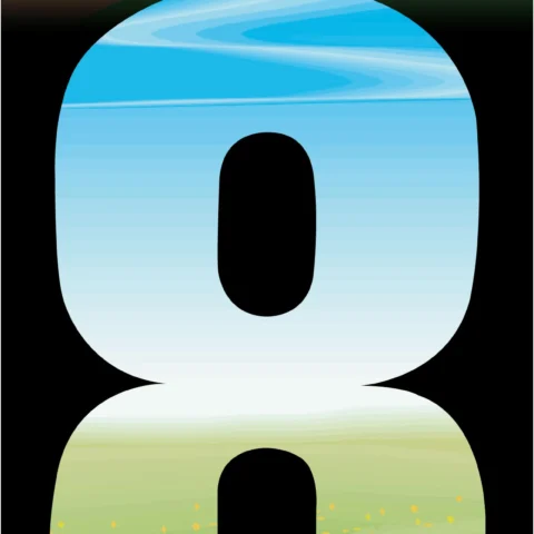 2pk Adhesive Meadow Wheelie Bin Number 8