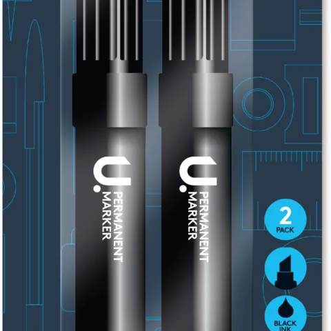 2pk Jumbo Black Permanent Markers
