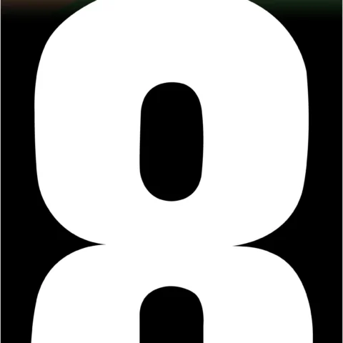 2pk Value Adhesive White Wheelie Bin Numbers 8