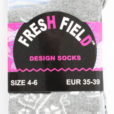 3pk Fresh Field Ladies Design Socks Assorted Designs And Colours