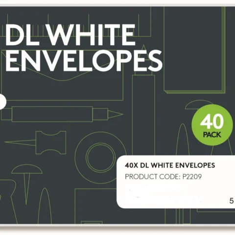 40 Pack Peel And Seal 80GSM DL White Envelopes