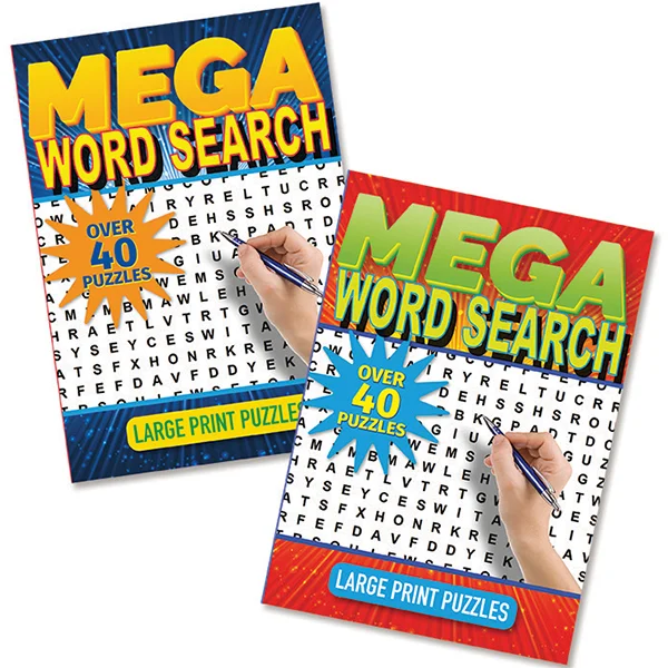40 Puzzle Large Print Mega Word Search Activity Book Assorted