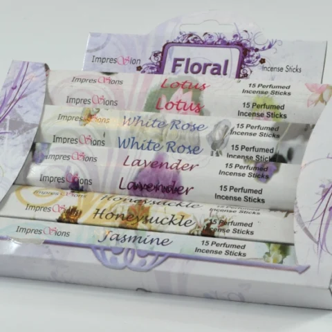 5PK INCENSE HEXAGON FLORAL