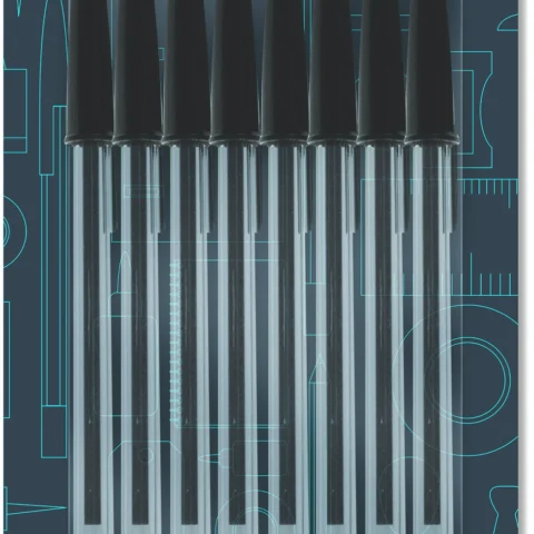 8pk Black Ballpoint Pens