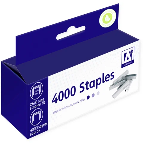 A* Stationery 26/6 Staples 4000 Pack