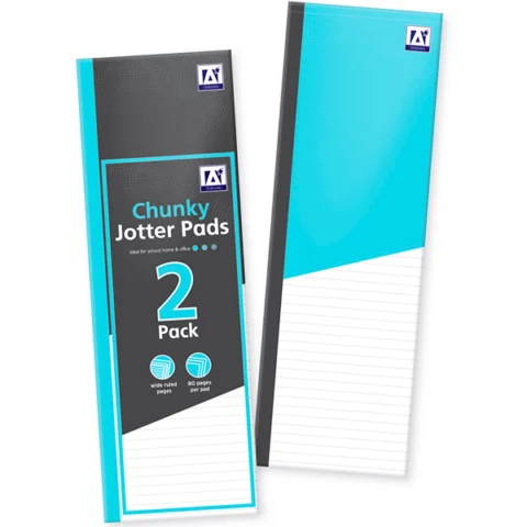 A* Stationery 80 Page Chunky Jotter Pads Assorted 2 Pack