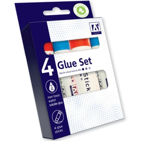 A* Stationery Glue Stick Set 4 Pack