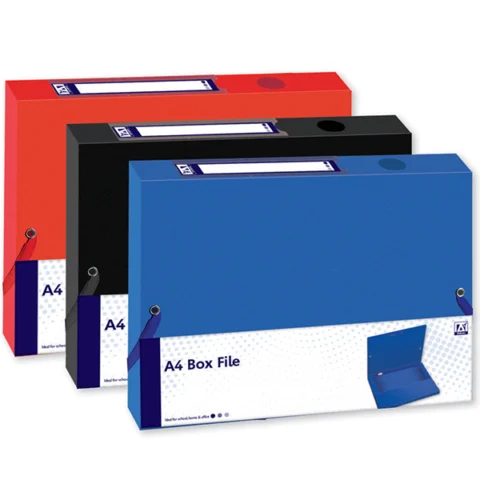 A4 Box File Elastic Corners 3 Assorted Colours