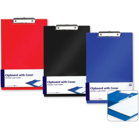 A4 Clipboard With Cover Assorted Colours