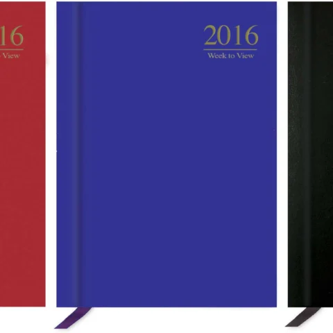A4 Diary Week To Veiw Hard Back With Textured Paper Covering