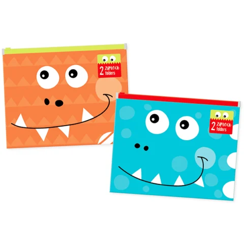 A5 Zip Lock Dinosaur Folder Assorted