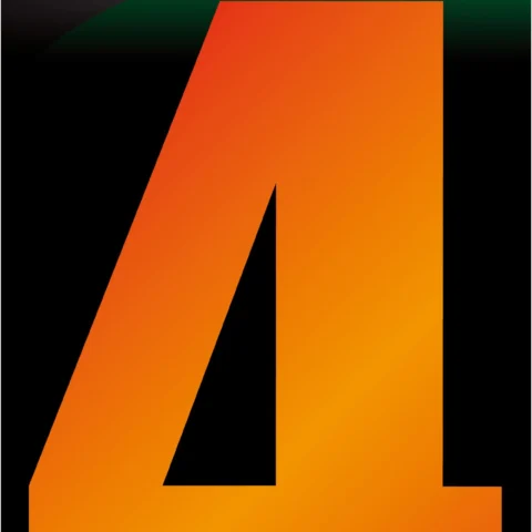Adhesive Hi Vis Luminous Orange Wheelie Bin Number 4