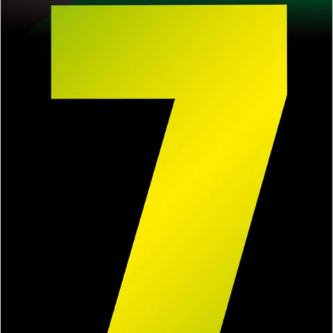 Adhesive Hi Vis Luminous Yellow Wheelie Bin Number 7