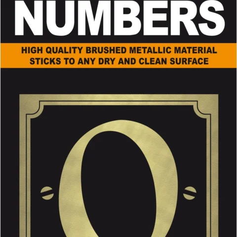 Adhesive House And Gate Number Black With Gold Number 0