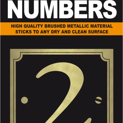 Adhesive House And Gate Number Black With Gold Number 2