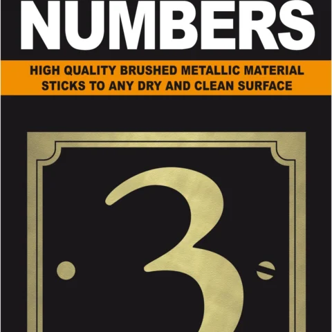 Adhesive House And Gate Number Black With Gold Number 3