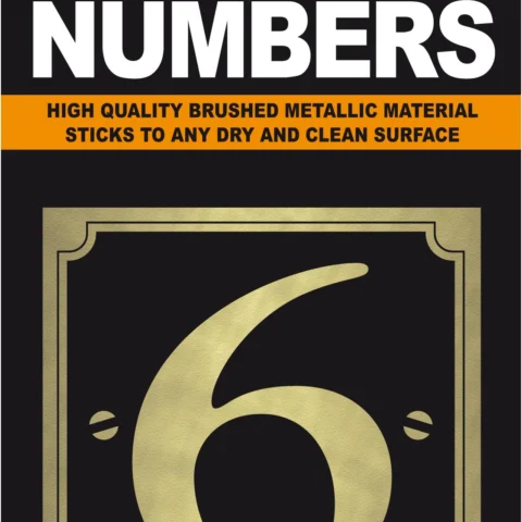 Adhesive House And Gate Number Black With Gold Number 6