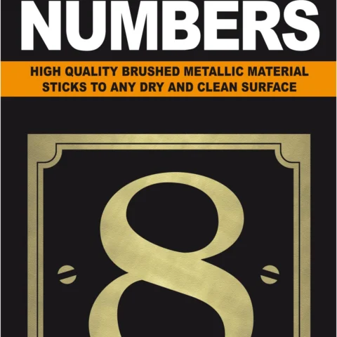 Adhesive House And Gate Number Black With Gold Number 8