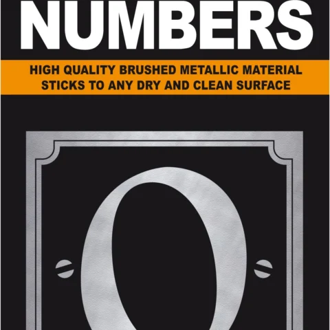 Adhesive House And Gate Number Black With Silver Number 0