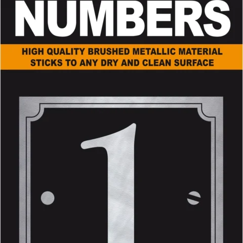 Adhesive House And Gate Number Black With Silver Number 1