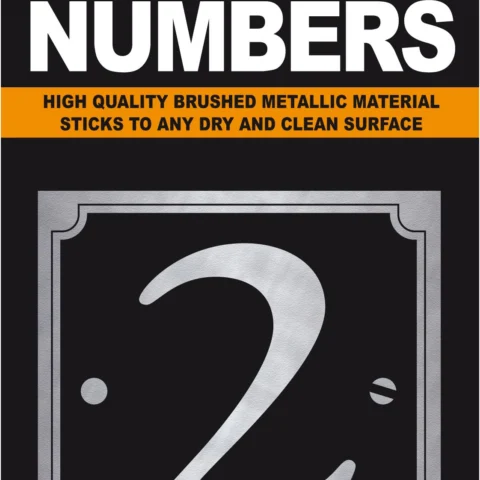 Adhesive House And Gate Number Black With Silver Number 2