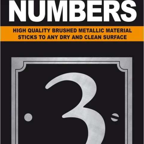 Adhesive House And Gate Number Black With Silver Number 3