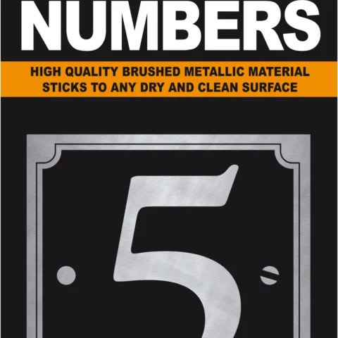 Adhesive House And Gate Number Black With Silver Number 5