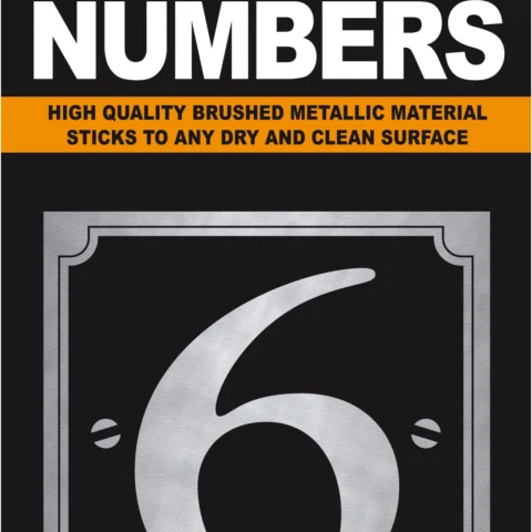 Adhesive House And Gate Number Black With Silver Number 6