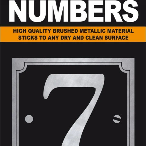 Adhesive House And Gate Number Black With Silver Number 7