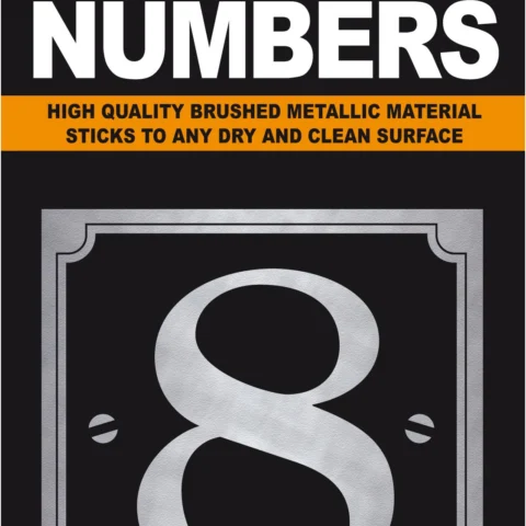 Adhesive House And Gate Number Black With Silver Number 8