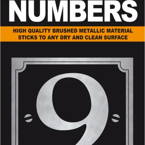 Adhesive House And Gate Number Black With Silver Number 9