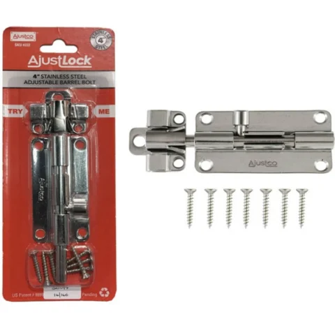 Ajustlock 4" Stainless Steel Adjustable Barrel Bolt